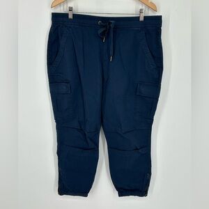 NEW POLO RALPH LAUREN Women's Navy Utility Cargo Tapered Pants $128 Z7